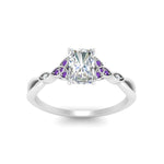 Load image into Gallery viewer, vintage-irish-knot-radiant-diamond-engagement-ring-with-purple-topaz-in-white-gold-FD124181RARGVITO-NL-WG.jpg