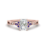 Load image into Gallery viewer, vintage-irish-knot-radiant-diamond-engagement-ring-with-sapphire-in-rose-gold-FD124181RARGSABL-NL-RG.jpg