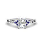 Load image into Gallery viewer, vintage-irish-knot-radiant-diamond-engagement-ring-with-sapphire-in-white-gold-FD124181RARGSABL-NL-WG.jpg