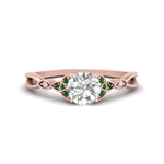 Load image into Gallery viewer, vintage-irish-knot-round-diamond-engagement-ring-with-emerald-in-rose-gold-FD124181RORGEMGR-NL-RG.jpg