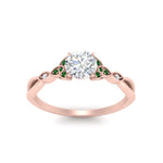 Load image into Gallery viewer, vintage-irish-knot-round-diamond-engagement-ring-with-emerald-in-rose-gold-FD124181RORGEMGR-NL-RG.jpg