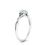 Load image into Gallery viewer, vintage-irish-knot-round-diamond-engagement-ring-with-emerald-in-white-gold-FD124181RORGEMGR-NL-WG.jpg