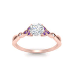 Load image into Gallery viewer, vintage-irish-knot-round-diamond-engagement-ring-with-purple-topaz-in-rose-gold-FD124181RORGVITO-NL-RG.jpg