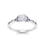 Load image into Gallery viewer, vintage-irish-knot-round-diamond-engagement-ring-with-purple-topaz-in-white-gold-FD124181RORGVITO-NL-WG.jpg