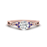 Load image into Gallery viewer, vintage-irish-knot-round-diamond-engagement-ring-with-sapphire-in-rose-gold-FD124181RORGSABL-NL-RG.jpg