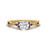 Load image into Gallery viewer, vintage-irish-knot-round-diamond-engagement-ring-with-sapphire-in-yellow-gold-FD124181RORGSABL-NL-YG.jpg