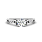 Load image into Gallery viewer, vintage-irish-knot-round-engagement-ring-with-black-diamond-in-white-gold-FD124181RORGBLACK-NL-WG.jpg
