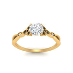 Load image into Gallery viewer, vintage-irish-knot-round-engagement-ring-with-black-diamond-in-yellow-gold-FD124181RORGBLACK-NL-YG.jpg