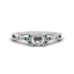 Load image into Gallery viewer, vintage-irish-knot-semi-mount-diamond-engagement-ring-with-emerald-in-white-gold-FD124181SMRGEMGR-NL-WG.jpg