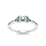 Load image into Gallery viewer, vintage-irish-knot-semi-mount-diamond-engagement-ring-with-emerald-in-white-gold-FD124181SMRGEMGR-NL-WG.jpg