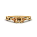 Load image into Gallery viewer, vintage-irish-knot-semi-mount-diamond-engagement-ring-with-orange-sapphire-in-yellow-gold-FD124181SMRGSAOR-NL-YG.jpg