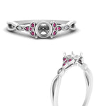 Load image into Gallery viewer, vintage-irish-knot-semi-mount-diamond-engagement-ring-with-pink-sapphire-in-white-gold-FD124181SMRGSADRPI-NL-WG.jpg