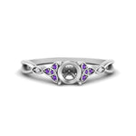 Load image into Gallery viewer, vintage-irish-knot-semi-mount-diamond-engagement-ring-with-purple-topaz-in-white-gold-FD124181SMRGVITO-NL-WG.jpg