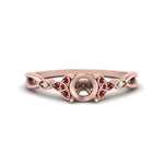 Load image into Gallery viewer, vintage-irish-knot-semi-mount-diamond-engagement-ring-with-ruby-in-rose-gold-FD124181SMRGRUDR-NL-RG.jpg