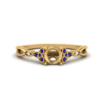 Load image into Gallery viewer, vintage-irish-knot-semi-mount-diamond-engagement-ring-with-sapphire-in-yellow-gold-FD124181SMRGSABL-NL-YG.jpg