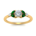 Load image into Gallery viewer, vintage-marquise-and-round-engagement-asscher-ring-with-emerald-in-yellow-gold-FDENR635ASRGEMGRANGLE5-NL-YG.jpg?v=1765947988