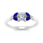 Load image into Gallery viewer, vintage-marquise-and-round-engagement-asscher-ring-with-sapphire-in-white-gold-FDENR635ASRGSABLANGLE5-NL-WG.jpg?v=1765947988
