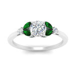 Load image into Gallery viewer, vintage-marquise-and-round-engagement-cushion-ring-with-emerald-in-white-gold-FDENR635CURGEMGRANGLE5-NL-WG_9fe43942-6ecf-4cb4-8b95-b45f258850c4.jpg?v=1765948102