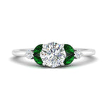 Load image into Gallery viewer, vintage-marquise-and-round-engagement-round-ring-with-emerald-in-white-gold-FDENR635RORGEMGR-NL-WG_27c5d884-d230-41fd-820c-3e9192873b9e.jpg?v=1765948150