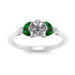 Load image into Gallery viewer, vintage-marquise-and-round-engagement-semi-mount-with-emerald-in-white-gold-FDENR635SMRGEMGRANGLE5-NL-WG
