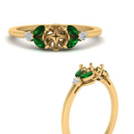 Load image into Gallery viewer, vintage-marquise-and-round-engagement-semi-mount-with-emerald-in-yellow-gold-FDENR635SMRGEMGRANGLE3-NL-YG