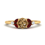 Load image into Gallery viewer, vintage-marquise-and-round-engagement-semi-mount-with-ruby-in-yellow-gold-FDENR635SMRGRUDR-NL-YG