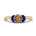 Load image into Gallery viewer, vintage-marquise-and-round-engagement-semi-mount-with-sapphire-in-yellow-gold-FDENR635SMRGSABL-NL-YG