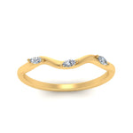 Load image into Gallery viewer, wave-design-marquise-diamond-women-wedding-band-in-yellow-gold-FD8300B-NL-YG