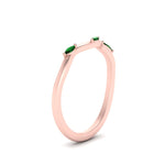 Load image into Gallery viewer, wave-design-marquise-diamond-women-wedding-band-with-emerald-in-rose-gold-FD8300BGEMGR-NL-RG