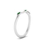Load image into Gallery viewer, wave-design-marquise-diamond-women-wedding-band-with-emerald-in-white-gold-FD8300BGEMGR-NL-WG