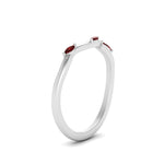Load image into Gallery viewer, wave-design-marquise-diamond-women-wedding-band-with-ruby-in-white-gold-FD8300BGRUDR-NL-WG