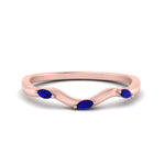 Load image into Gallery viewer, wave-design-marquise-diamond-women-wedding-band-with-sapphire-in-rose-gold-FD8300BGSABL-NL-RG