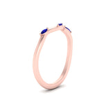Load image into Gallery viewer, wave-design-marquise-diamond-women-wedding-band-with-sapphire-in-rose-gold-FD8300BGSABL-NL-RG
