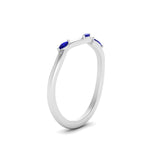 Load image into Gallery viewer, wave-design-marquise-diamond-women-wedding-band-with-sapphire-in-white-gold-FD8300BGSABL-NL-WG