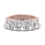 Load image into Gallery viewer, wedding-band-5-stone-diamond-radiant-cut-4-carat-in-rose-gold-FD8008RAB-4.00CT-NL-RG.jpg