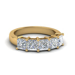 Load image into Gallery viewer, wedding-band-princess-cut-white-diamond-in-14K-yellow-gold-FD8008PRB-2.5CT-NL-YG.jpg