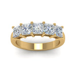 Load image into Gallery viewer, wedding-band-princess-cut-white-diamond-in-14K-yellow-gold-FD8008PRB-2.5CT-NL-YG.jpg