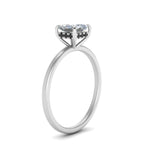 Load image into Gallery viewer, Princess Cut Thin Setting Hidden Halo Ring