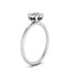 Load image into Gallery viewer, Round Cut Thin Setting Hidden Halo Diamond Ring
