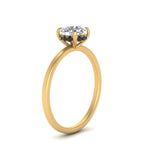 Load image into Gallery viewer, Round Cut Thin Setting Hidden Halo Diamond Ring
