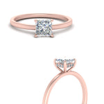 Load image into Gallery viewer, Princess Cut Thin Setting Hidden Halo Diamond Ring