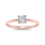 Load image into Gallery viewer, Princess Cut Thin Setting Hidden Halo Diamond Ring
