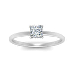 Load image into Gallery viewer, Princess Cut Thin Setting Hidden Halo Diamond Ring