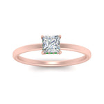 Load image into Gallery viewer, Princess Cut Thin Setting Hidden Halo Diamond Ring