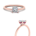 Load image into Gallery viewer, Princess Cut Thin Setting Hidden Halo Diamond Ring