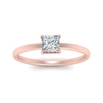 Load image into Gallery viewer, Princess Cut Thin Setting Hidden Halo Diamond Ring
