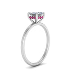 Load image into Gallery viewer, Princess Cut Thin Setting Hidden Halo Diamond Ring