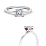 Load image into Gallery viewer, Princess Cut Thin Setting Hidden Halo Diamond Ring