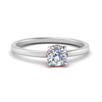 Load image into Gallery viewer, Round Cut Thin Setting Hidden Halo Diamond Ring