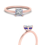 Load image into Gallery viewer, Princess Cut Thin Setting Hidden Halo Diamond Ring